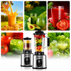 Blender Multifuncțional 2 în 1 HALEY HY-2712, 5500W, 15 Viteze + Pulse, Recipient 3L, Râșniță, Lame Inox, Funcție Autocurățare