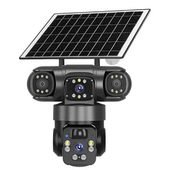 Cameră de Supraveghere Solară 4G/WiFi cu 3 Lentile, Viziune 360°, AI și Night Vision Colo
