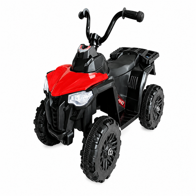 ATV Electric KIDOO pentru Copii 6V, Motor 380, Faruri LED, Pornire cu Buton, Design Off-Road, Roșu