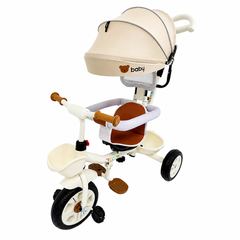 Tricicletă Evolutivă Kiddo KD-X06, Scaun Rotativ 360°, Copertină UV, Roți din Cauciuc, 9 Luni – 6 Ani