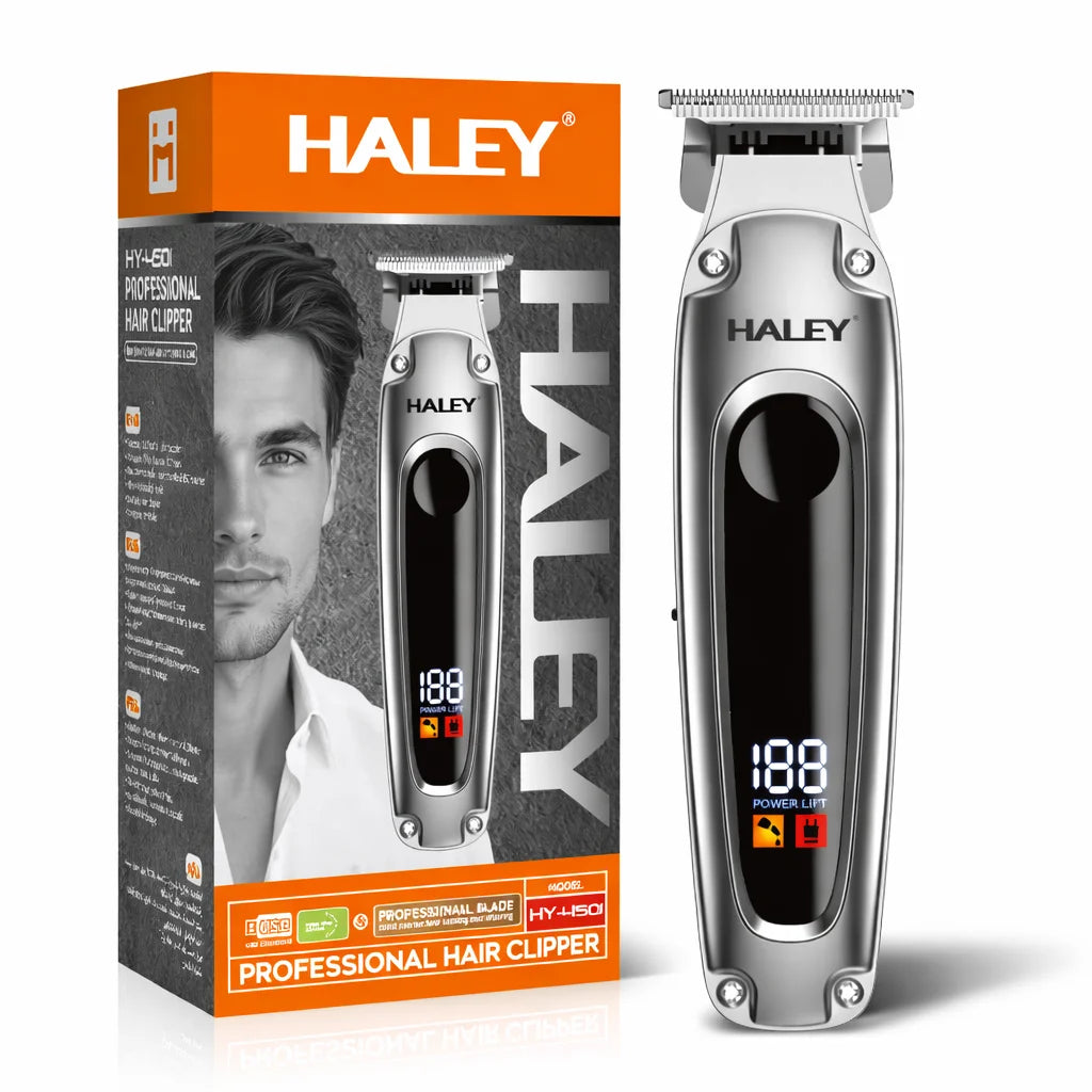Mașină de tuns profesională HALEY HY-4501 cu afișaj LCD, reîncărcabilă USB