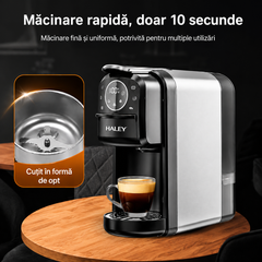 Espressor Cu Capsule HALEY HY-2833 4 În 1, 20 Bari, 1400W, Rezervor 700 ml, Control Tactil, Temperatură Reglabilă
