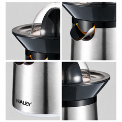 Storcător Electric pentru Citrice Haley HY-2958, 300W, Recipient 300 ml, Sistem de Presare, Corp Inox, Capac de Protecție