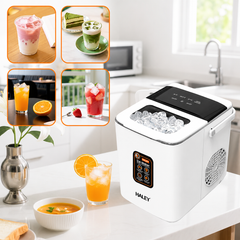 Mașină de Gheață Haley HY-6101, 100W, 12 Kg/24h, 9 Cuburi/Ciclu, Rezervor 1.8L, 2 Dimensiuni de Gheață