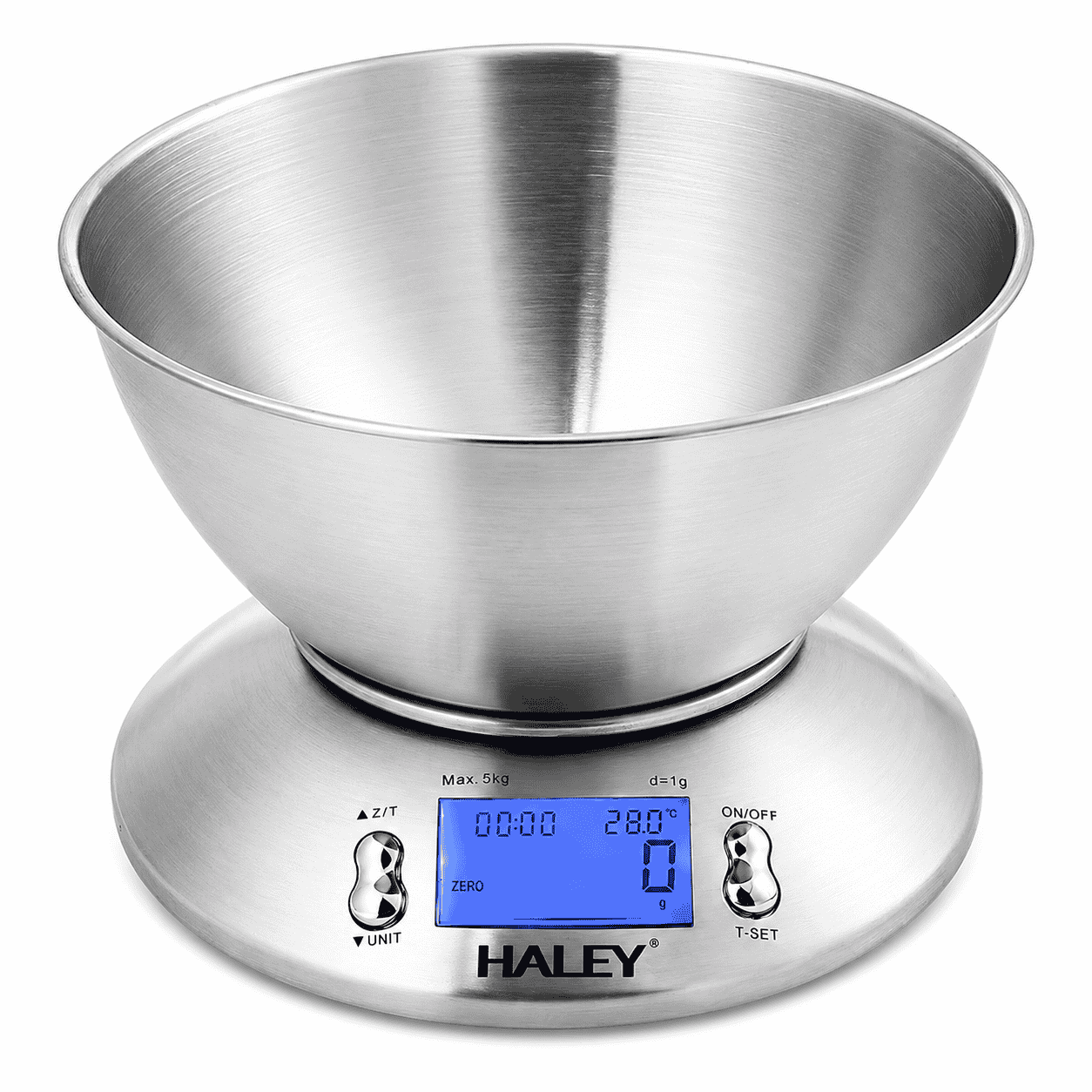Cântar Electronic De Bucătărie Haley HY-5021, Capacitate 5 Kg, Precizie 1 g, Bol Inox 1,8 L, Display LCD