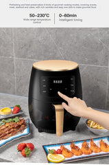 Friteuză fără Ulei AT PERFORMANCE® 2400W, 6L, Cuptor cu Aer Cald 360°, Funcție de Coacere – CADOU 100 Hârtii de Copt