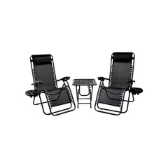 Set 2 Scaune Șezlonguri Zero Gravity + Masă cu Suport Pahare AT PERFORMANCE® – Pachet Promo Exterior