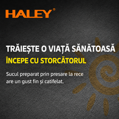 Storcător De Fructe Și Legume HALEY HY-2902, 1000W, 3 Viteze + Pulse, Tub Alimentare 65 mm, Recipient Pulpă 1.2L, Recipient Suc 0.5L, Filtru Din Oțel Inoxidabil
