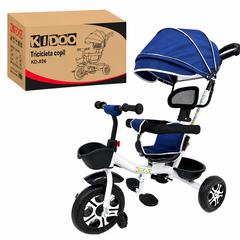 Tricicletă Evolutivă Kiddo KD-X06, Scaun Rotativ 360°, Poziție de Somn, Copertină UV, Roți din Cauciuc, 9 Luni – 6 Ani