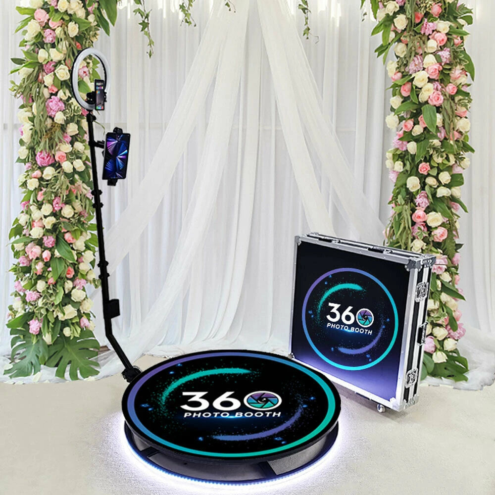 Platforma Foto-Video rotunda AT PERFORMANCE®, Selfie 360, brat rotativ, Led RGB, pentru Evenimente, diametru 80cm