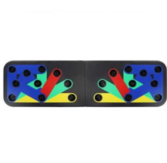 Placa pentru Flotari Multifunctionala, pe baza de culori, cu manere, pentru piept, umeri, spate si triceps, 65cm x 20cm x 10cm