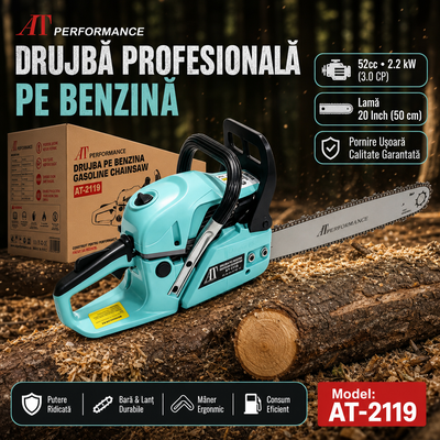 Specificații drujbă AT Performance AT-2119: motor 52 cc, 2,2 kW și lamă 20 inch