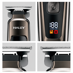 Mașină Profesională de Tuns și Contur HALEY HY-4500, Acumulator 1200mAh, Autonomie 200 Min, Lamă din Oțel, Display Digital, Reîncărcabilă