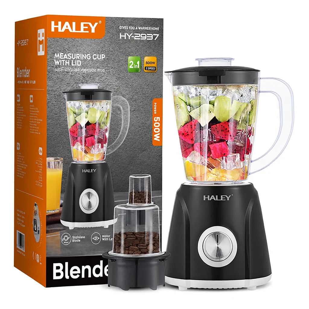 Blender Multifuncțional Haley HY-2937, 500W, 1.5L, 2-în-1 cu Râșniță