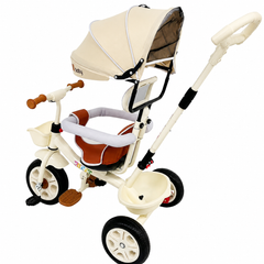 Tricicletă Evolutivă Kiddo KD-X06, Scaun Rotativ 360°, Copertină UV, Roți din Cauciuc, 9 Luni – 6 Ani