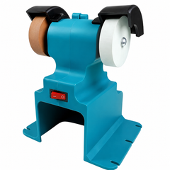 Polizor Electric Mini AT PERFORMANCE® cu 2 Acumulatori 48V 5Ah, Dublă Piatră de Șlefuit pentru Ascuțire și Finisare
