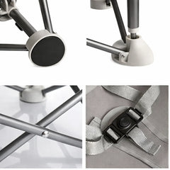 Scaun bebe, pliabil, compact, portabil, usor de depozitat, cu tava detasabila, pentru masa si joaca, cu spatiu de depozitare, ham de siguranta in 5 puncte
