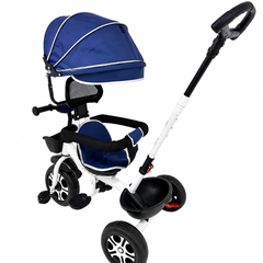 Tricicletă Evolutivă Kiddo KD-X06, Scaun Rotativ 360°, Copertină UV, Roți din Cauciuc, 9 Luni – 6 Ani