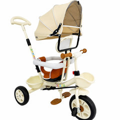 Tricicletă Evolutivă Kiddo KD-X06, Scaun Rotativ 360°, Copertină UV, Roți din Cauciuc, 9 Luni – 6 Ani