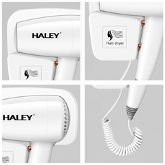 Uscător De Păr Cu Montare Pe Perete Haley HY-4027, 1300W, 3 Trepte De Temperatură, Cablu 2.2 m, Filtru Detașabil