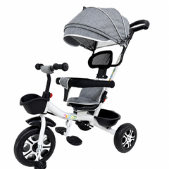 Tricicletă Evolutivă Kiddo KD-X06, Scaun Rotativ 360°, Copertină UV, Roți din Cauciuc, 9 Luni – 6 Ani