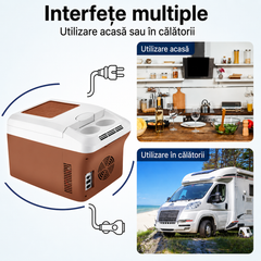 Frigider Auto Portabil AT PERFORMANCE® 15L, 12V/24V și 220V, Funcție Răcire și Încălzire
