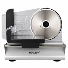 Feliator Electric de Alimente HALEY® HY-1329, Putere Maximă 800W, Lamă din Oțel Inoxidabil de 190 mm, Grosime de Tăiere Reglabilă 0–15 mm, Carcasă din Aluminiu Turnat, Protecție pentru Degete, Împingător Transparent cu Protecție