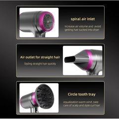 Uscator de par Original At Performance, cu Led, 2 trepte de Viteza, 2 Capete, Ioni Negativi, Aer rece/ cald, 1250 W, Gri/Fucsia