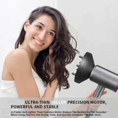 Uscator de par Original At Performance, cu Led, 2 trepte de Viteza, 2 Capete, Ioni Negativi, Aer rece/ cald, 1250 W, Gri/Fucsia