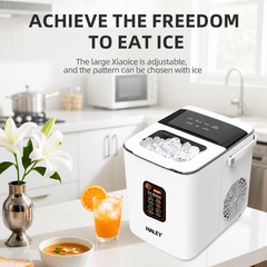Mașină de Gheață Haley HY-6101, 100W, 12 Kg/24h, 9 Cuburi/Ciclu, Rezervor 1.8L, 2 Dimensiuni de Gheață