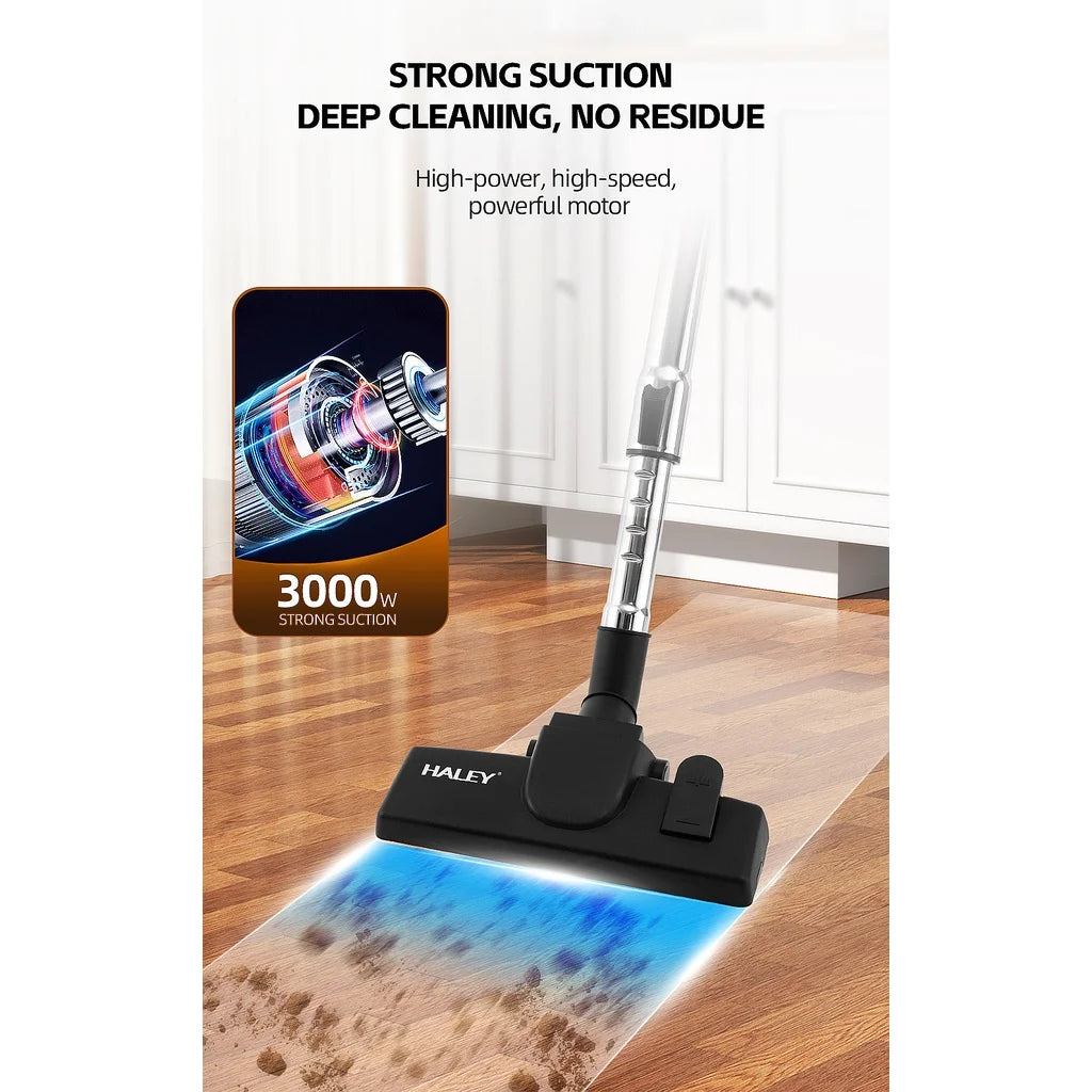 Aspirator Fără Sac HALEY 4,5L, 3000W, Aspirator de Praf, Aspirator Puternic cu Fir, de Calitate, cu Ciclon