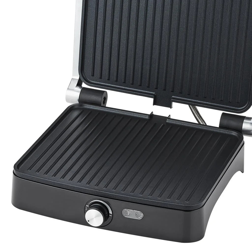 Grill Electric Haley HY-8609, 2000W, Plăci Antiaderente, Deschidere 180°
