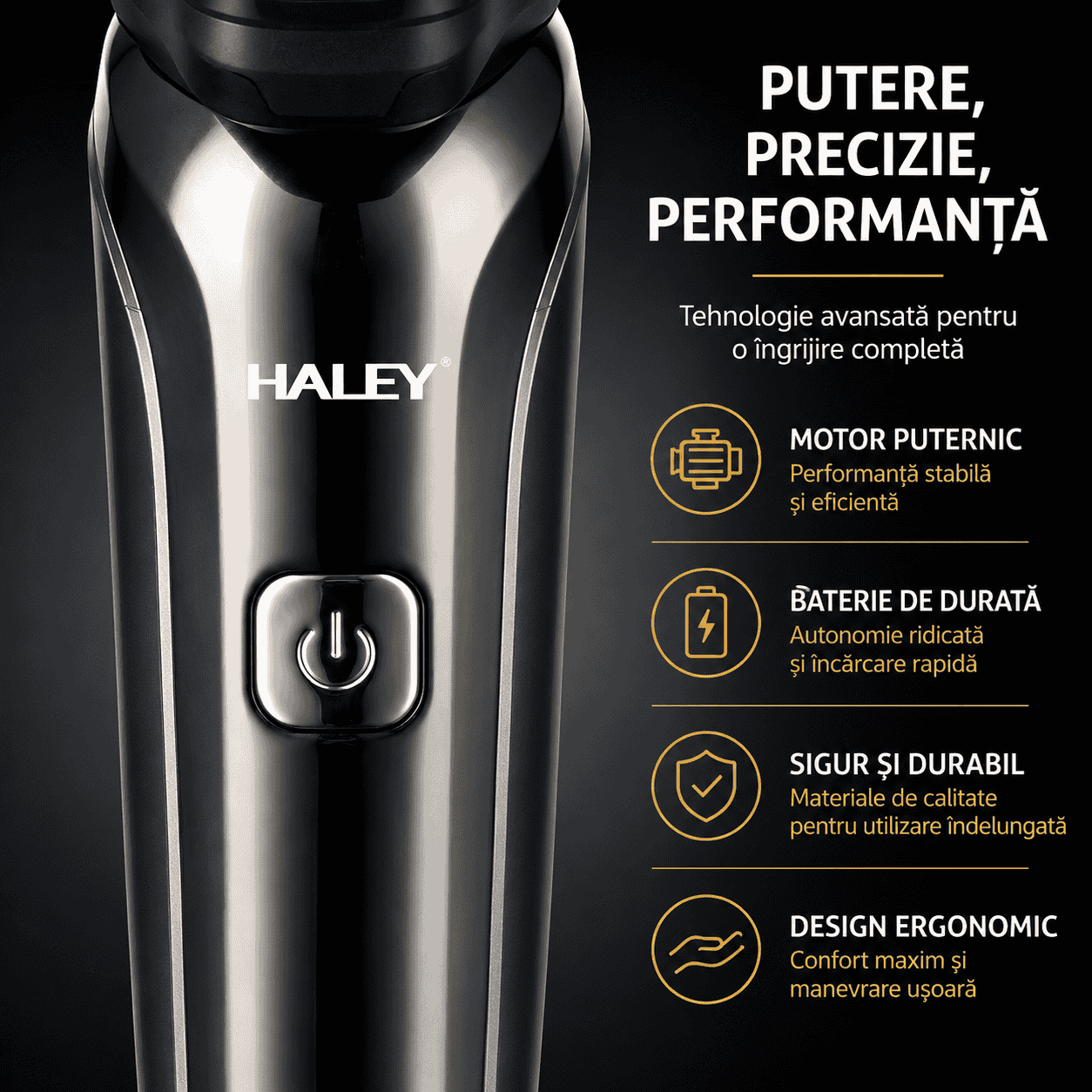 Aparat De Ras Electric Haley HY-4703, 3 Capete Rotative, Acumulator 1200 mAh, Autonomie 180 Minute, Waterproof, Încărcare USB