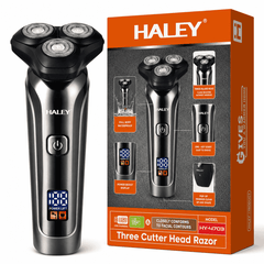 Aparat De Ras Electric Haley HY-4703, 3 Capete Rotative, Acumulator 1200 mAh, Autonomie 180 Minute, Waterproof, Încărcare USB