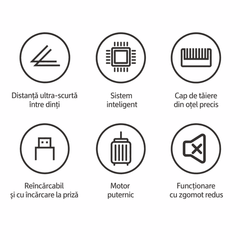 Mașină Profesională De Tuns Haley HY-4513, Acumulator 2000 mAh, Autonomie 180 Minute, Încărcare USB Type-C