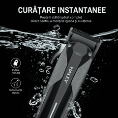 Mașină Profesională De Tuns Haley HY-4513, Acumulator 2000 mAh, Autonomie 180 Minute, Încărcare USB Type-C