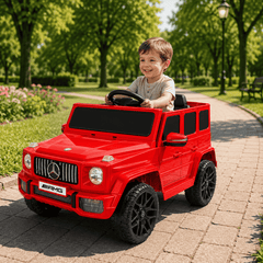 Mașină Electrică pentru Copii Tip SUV 4x4 Premium, Design Inspirat Mercedes G-Class AMG, 12V, Lumini LED, Muzică, Rosu