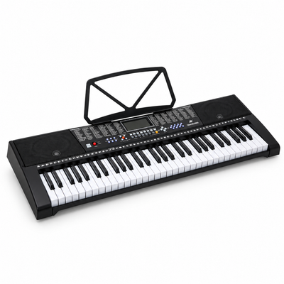 Orgă electronică AT Performance MK-2108, 61 de clape luminate, afișaj LCD, USB, difuzoare integrate, suport partituri, negru