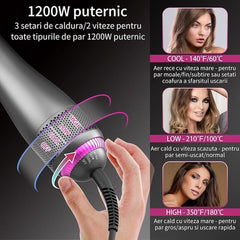Perie de indreptat parul, AT PERFORMANCE®, 3 trepte de temperatura 60-180°C, functii de incalzire si indreptare, invelis ceramic, Purpuriu gri.