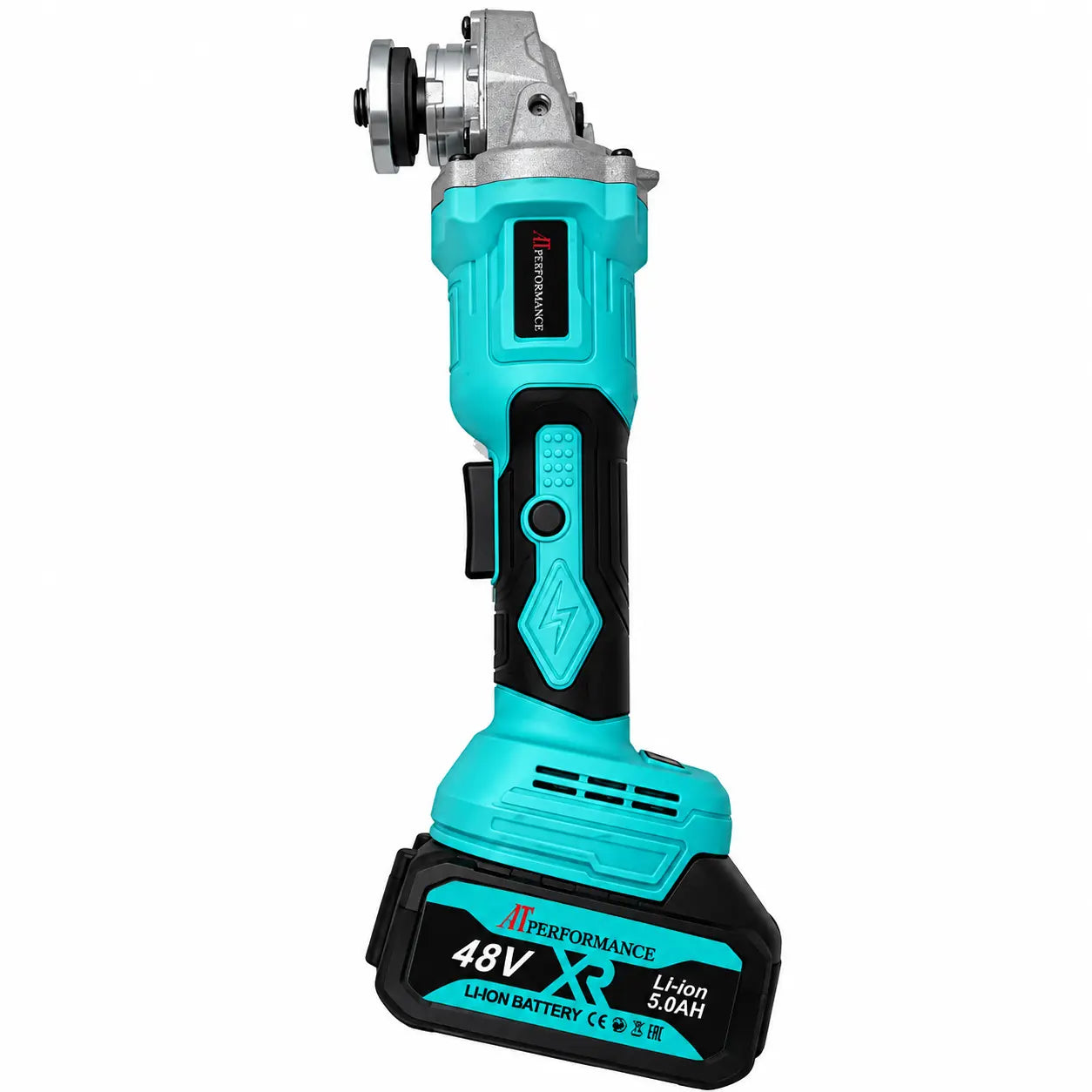 Polizor Unghiular cu Acumulator AT PERFORMANCE® AT-2098, 48V, Disc 125 mm, 10.000 RPM, 2 Acumulatori Li-Ion 5.0Ah, Încărcător și 2 Discuri