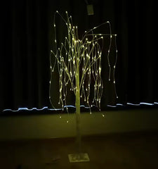 Pom Decorativ Iluminat cu LED-uri, 180 cm Inaltima, Lumina, alb-cald