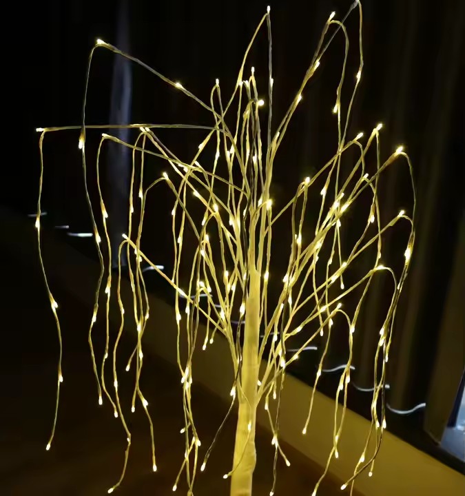 Pom Decorativ Iluminat cu LED-uri, 180 cm Inaltima, Lumina, alb-cald