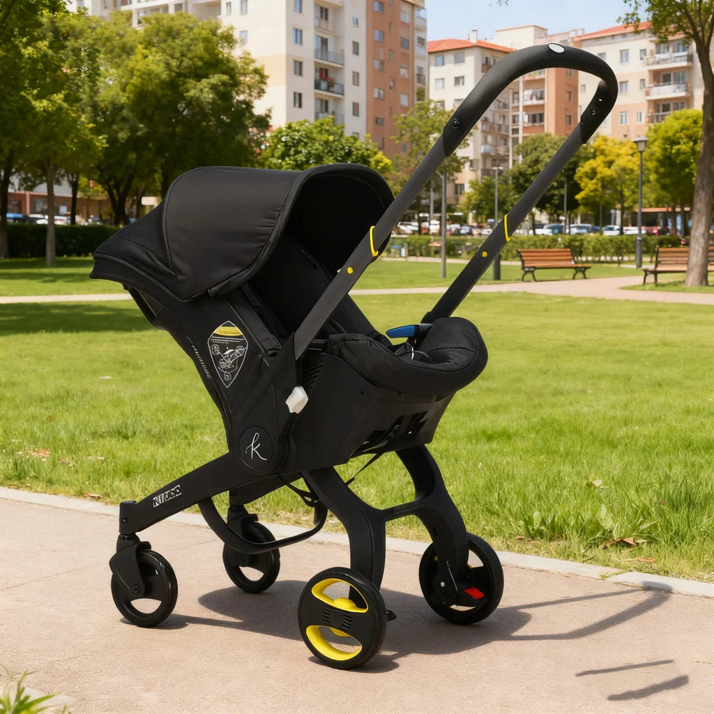 Căruciorul 2 în 1 KIDOO pentru Nou-Născuți– scaun auto & cărucior, sigur, ergonomic, elegant, perfect pentru bebeluși 0-18 luni, 0-13 kg