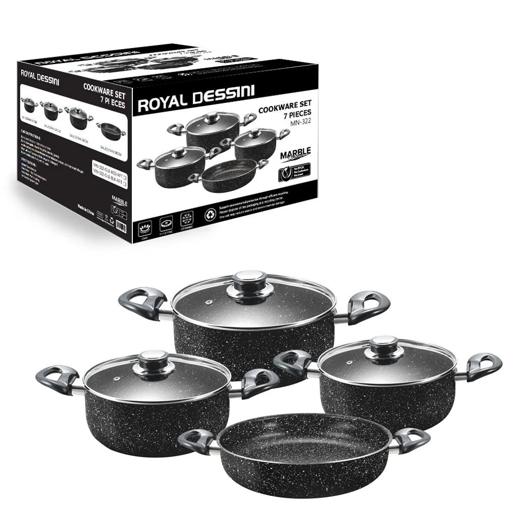Set Oale AT Performance Royal MN-322, 7 Piese, Marble Non-Stick