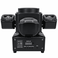 Proiector LED Profesional Moving Head cu 4 Brațe Rotative, Efecte RGB Multicolore, Jocuri de Lumini și Moduri Automate pentru Evenimente