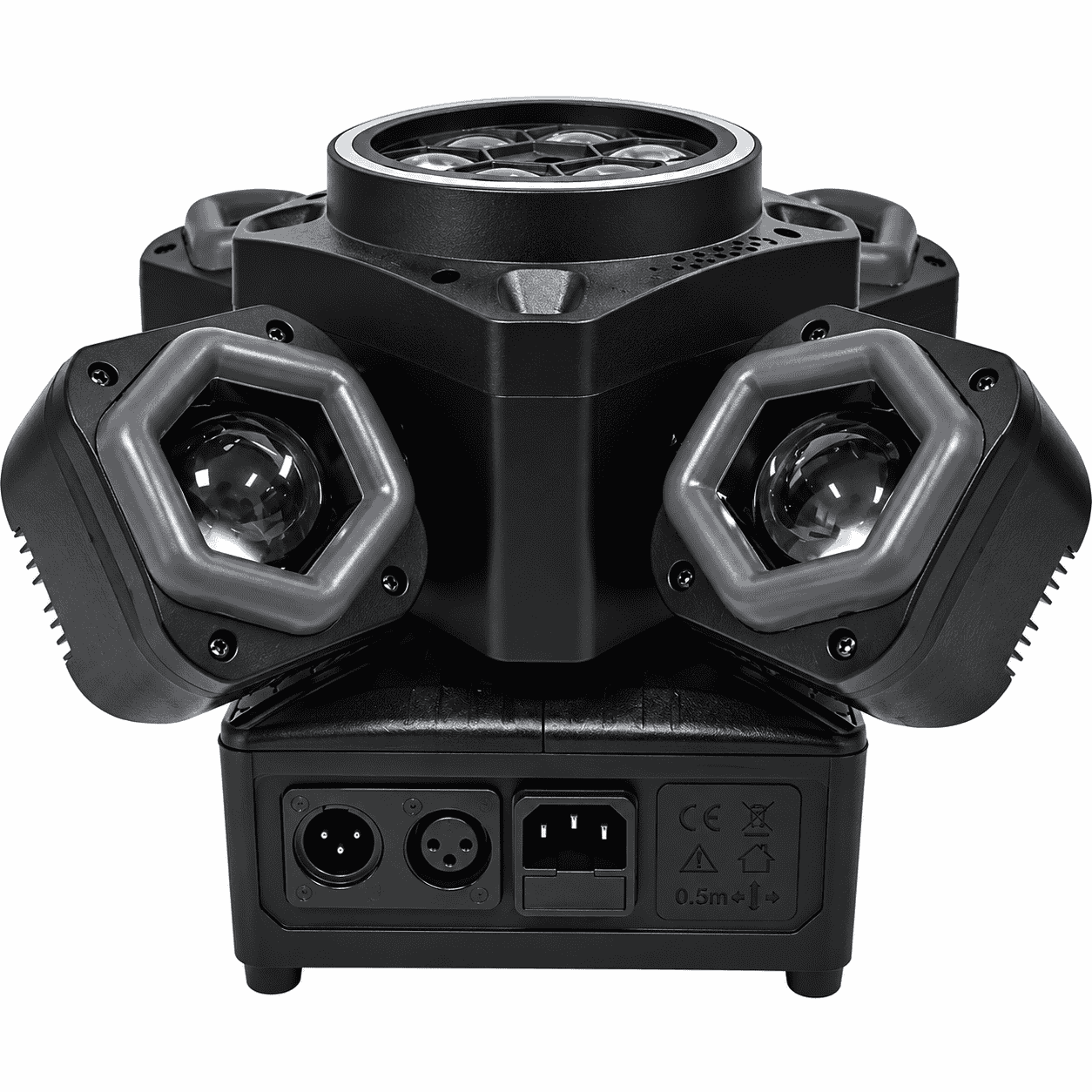 Proiector LED Profesional Moving Head cu 4 Brațe Rotative, Efecte RGB Multicolore, Jocuri de Lumini și Moduri Automate pentru Evenimente