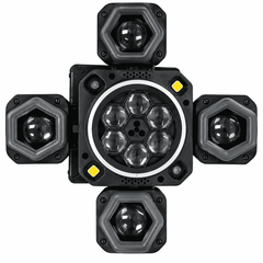 Proiector LED Profesional Moving Head cu 4 Brațe Rotative, Efecte RGB Multicolore, Jocuri de Lumini și Moduri Automate pentru Evenimente