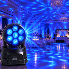 Proiector LED Moving Head Onistek ON-LP501, 7 LED-uri, RGBW, Cap Rotativ, Efecte Luminoase, DMX, Auto și Activare la Sunet, pentru Petreceri, Evenimente și Scenă
