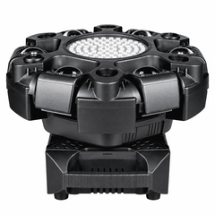 Moving Head LED Profesional Multi-Efect 100W, 6×10W RGBW CREE, Laser Roșu + Verde, Strobe Alb și Galben, 91 LED-uri, Brațe Rotative, DMX512 21 Canale, Sound Control