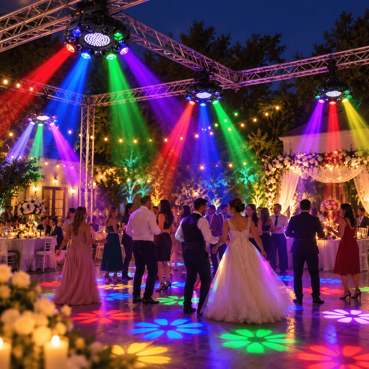 Moving Head LED Profesional Multi-Efect 100W, 6×10W RGBW CREE, Laser Roșu + Verde, Strobe Alb și Galben, 91 LED-uri, Brațe Rotative, DMX512 21 Canale, Sound Control